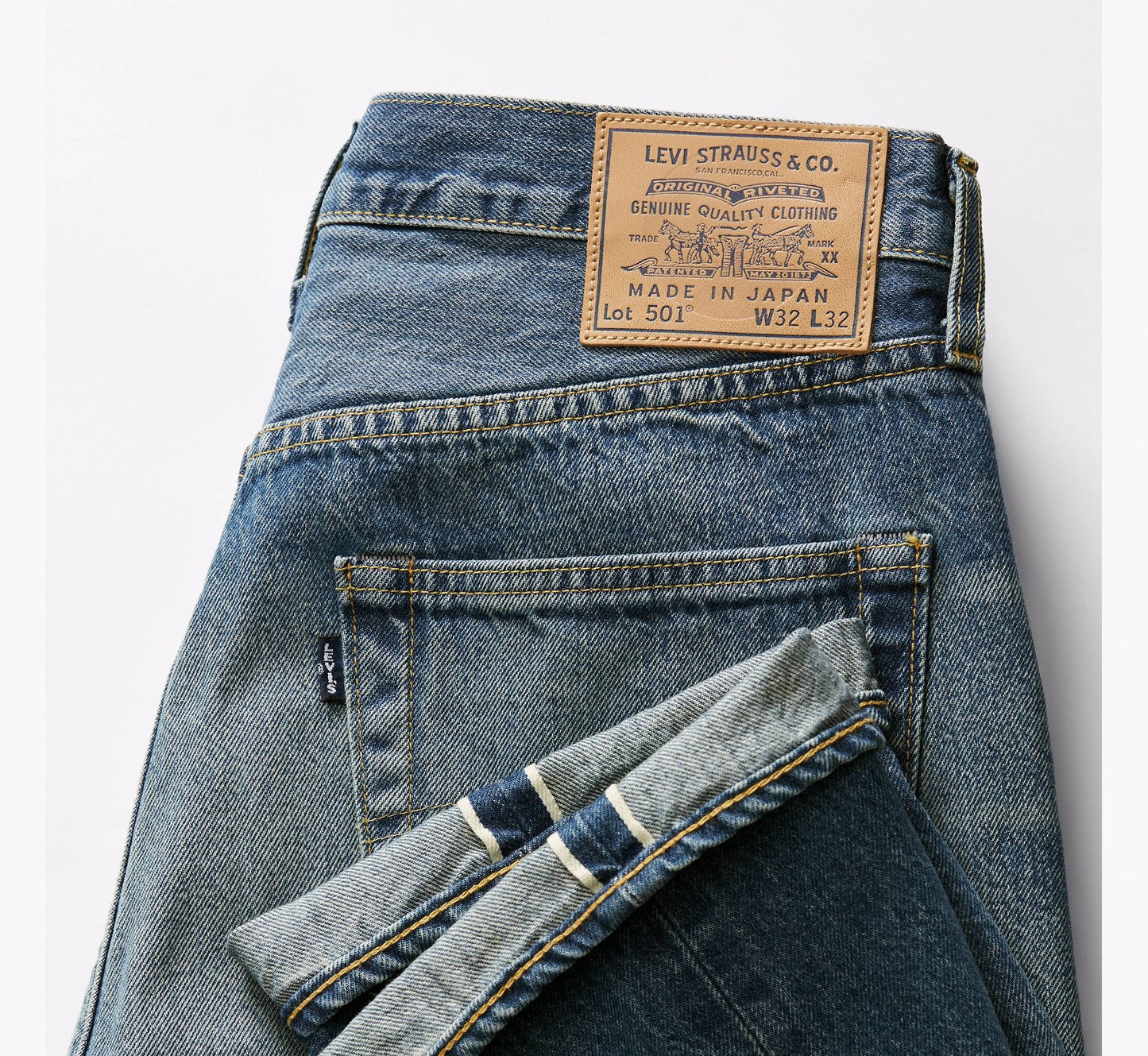 Levi’s Men’s Made In Japan 1980s 501 Jeans Style # A58750008 Color: Blue Weave - Medium Wash
