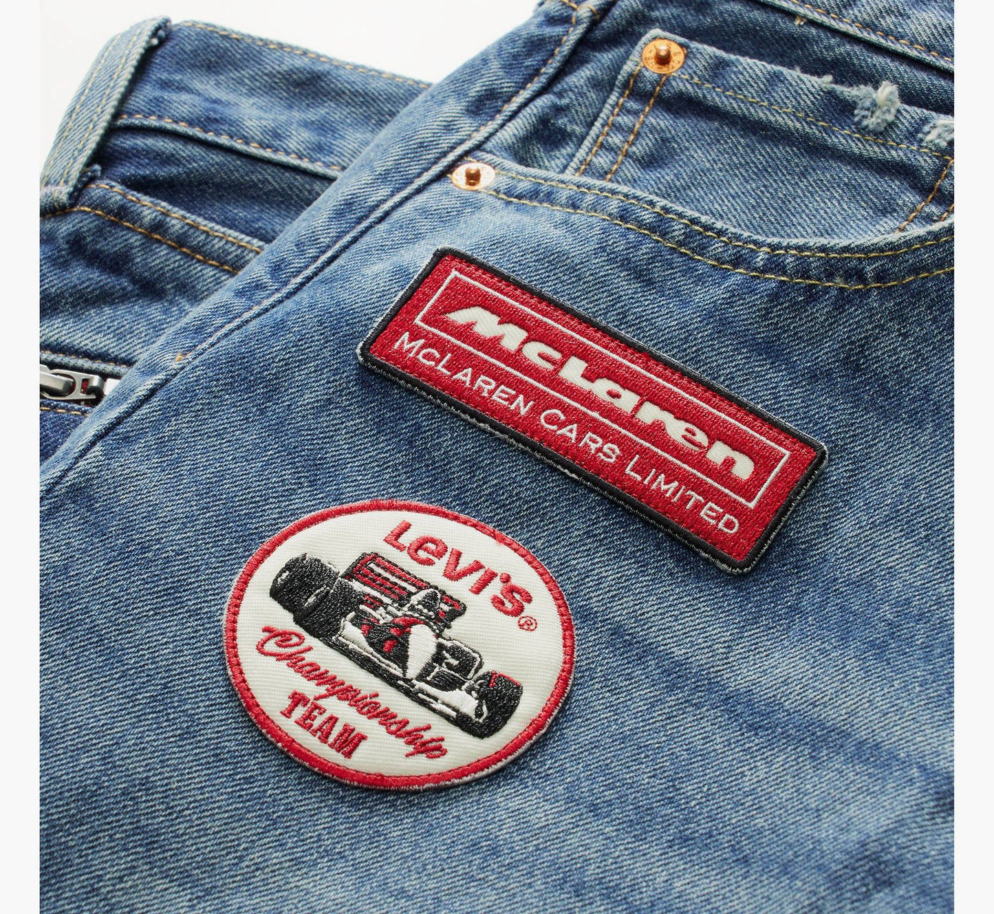 Levi's X Mclaren Racing Heritage 501 Jeans Style # A89960000 Color: Medium Indigo