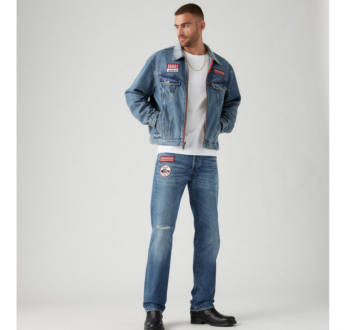 Levi's X Mclaren Racing Heritage 501 Jeans Style # A89960000 Color: Medium Indigo