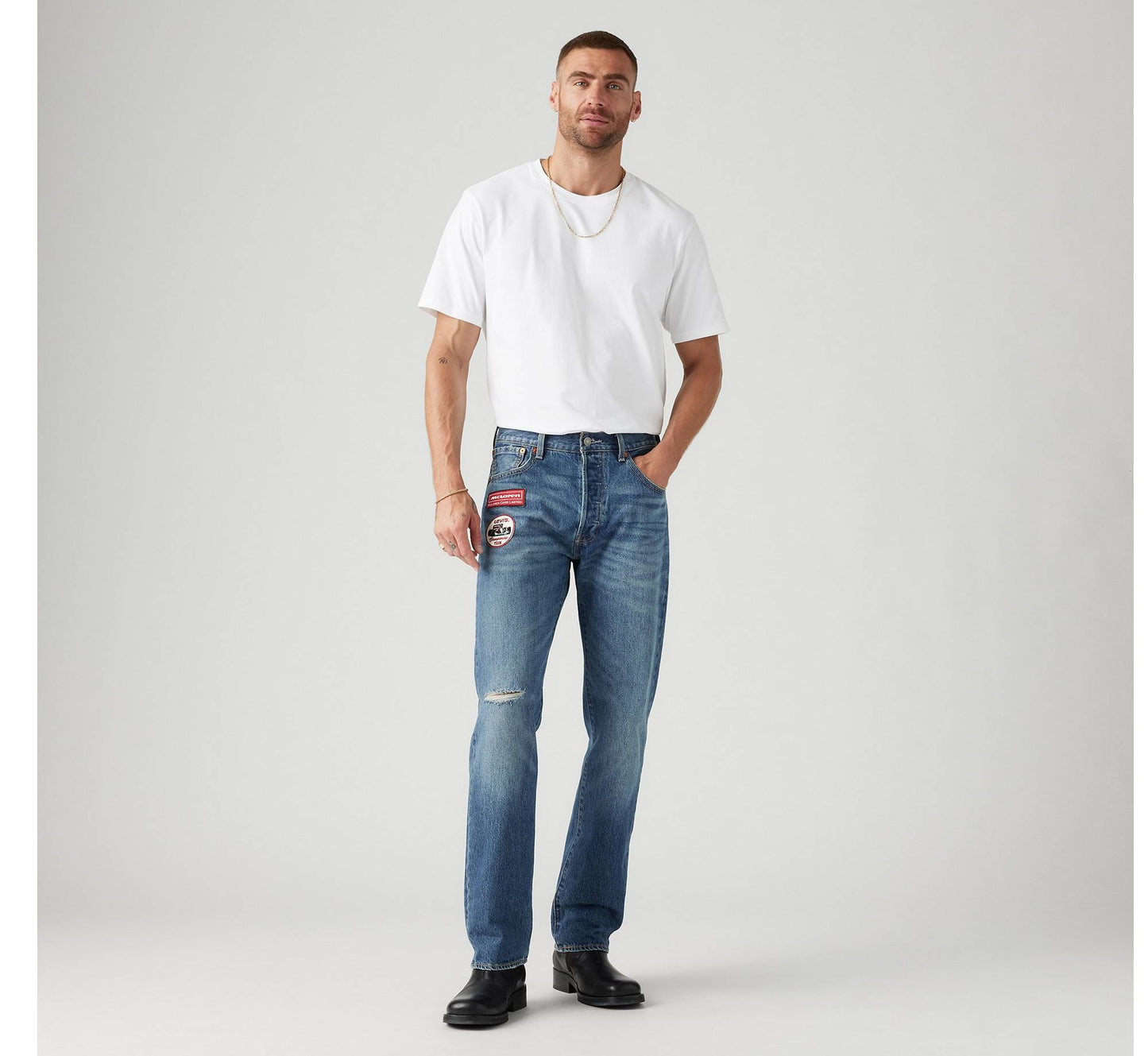 Levi's X Mclaren Racing Heritage 501 Jeans Style # A89960000 Color: Medium Indigo